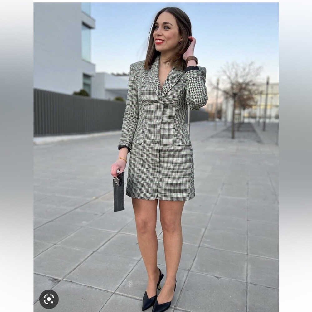 Plaid blazer dress